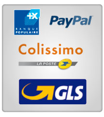 Paiement scuris BANQUE POPULAIRE, Paiement par PayPal, Transporteurs : GLS - Colissimo